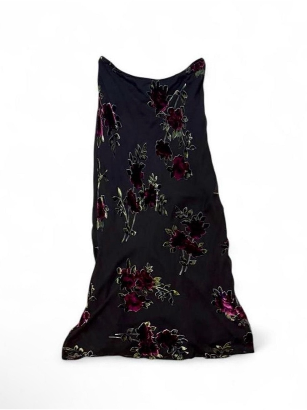 Aris A vintage dead stock silk & velvet burnout maxi skirt / midi dress